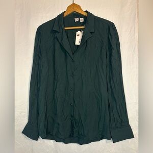 Love By Design Women’s Green Long Sleeve Button Down Blouse New With Tags Large